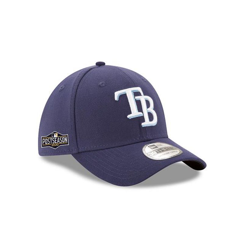 MLB Tampa Bay Rays Postseason Side Patch 39Thirty Stretch Fit (BBZ7045) - Blue New Era Caps